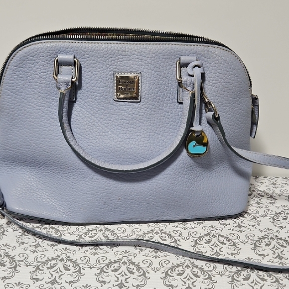 Dooney & Bourke Light Blue Leather Satchel - Picture 1 of 5